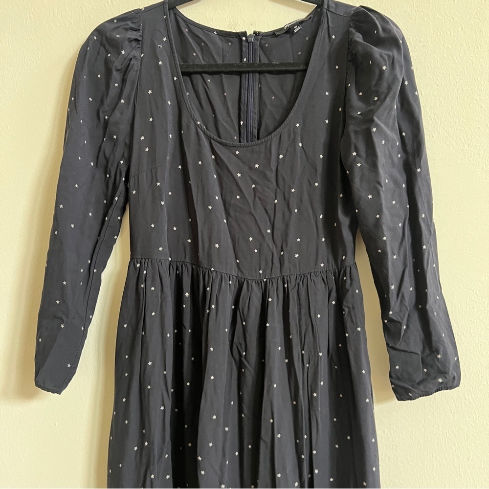 MADEWELL Alicia Dress Dark Blue Night Stars Print Long Sleeve Midi #ND173 - Picture 5 of 7